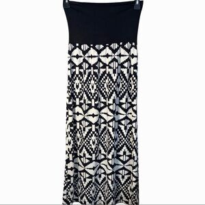 𝅺fab'rik Black White Print Long Maxi Skirt